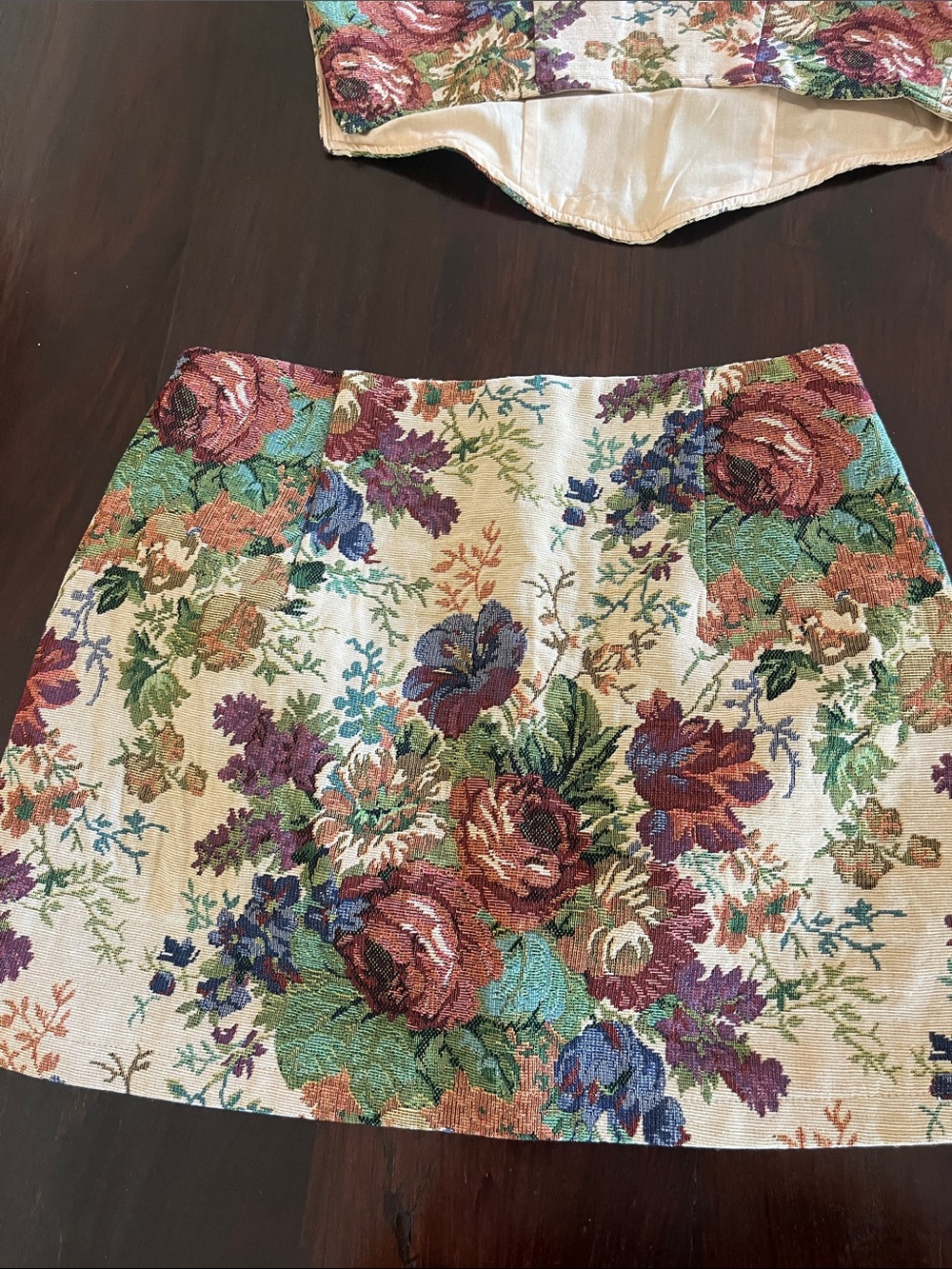 🌸 COMMENSE Floral Tapestry Corset & Mini Skirt Set | Size Small - Picture 10 of 12